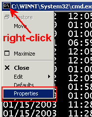 CMD window properties