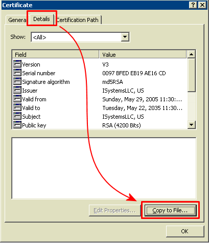 [Certificate Details - click Copy to File]