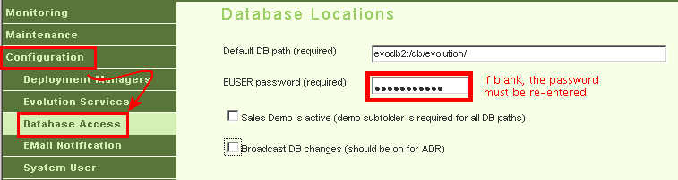 DB password entry field in MC