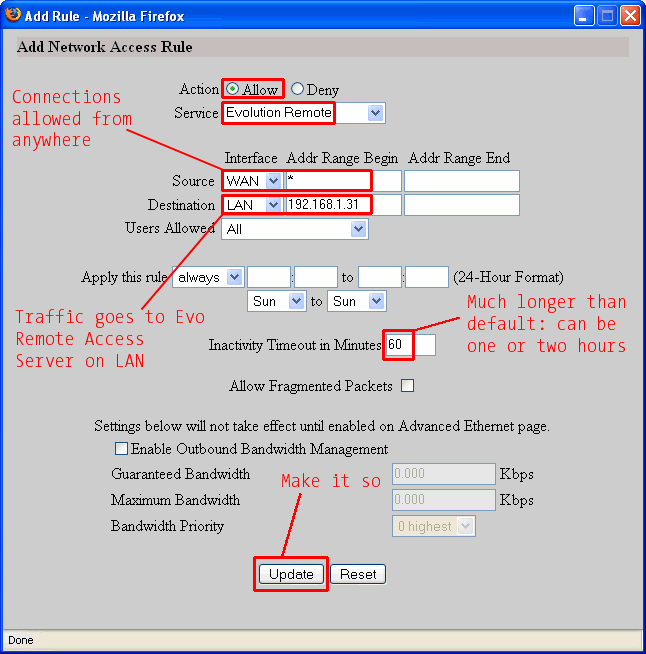 [Add Network Access Rule]