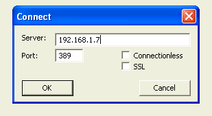 LDP Connection dialog