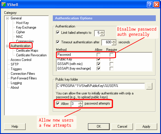 VShell Auth Setup (Windows version shown)