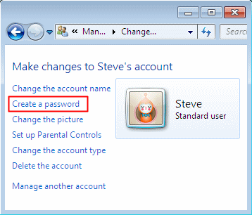 Make changes to Steve's account