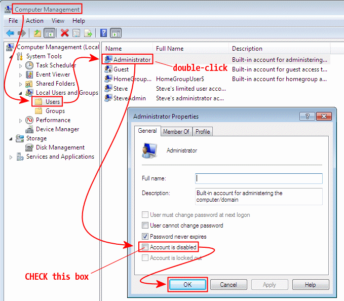 how to check admin rights in windows 7